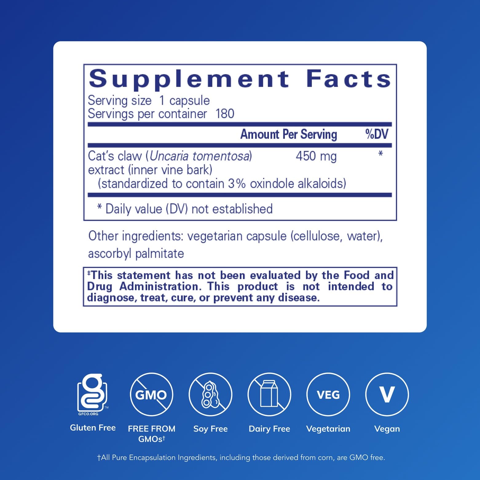 Pure Encapsulations Cat's Claw, 180 Capsules — Amazon image 2