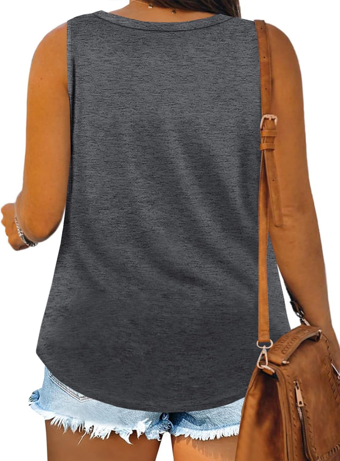 Plus Size Tank Tops for Women Summer Sleeveless Scoop Neck T-Shirts Tops Casual Tees Tunics Shirts - Image 3