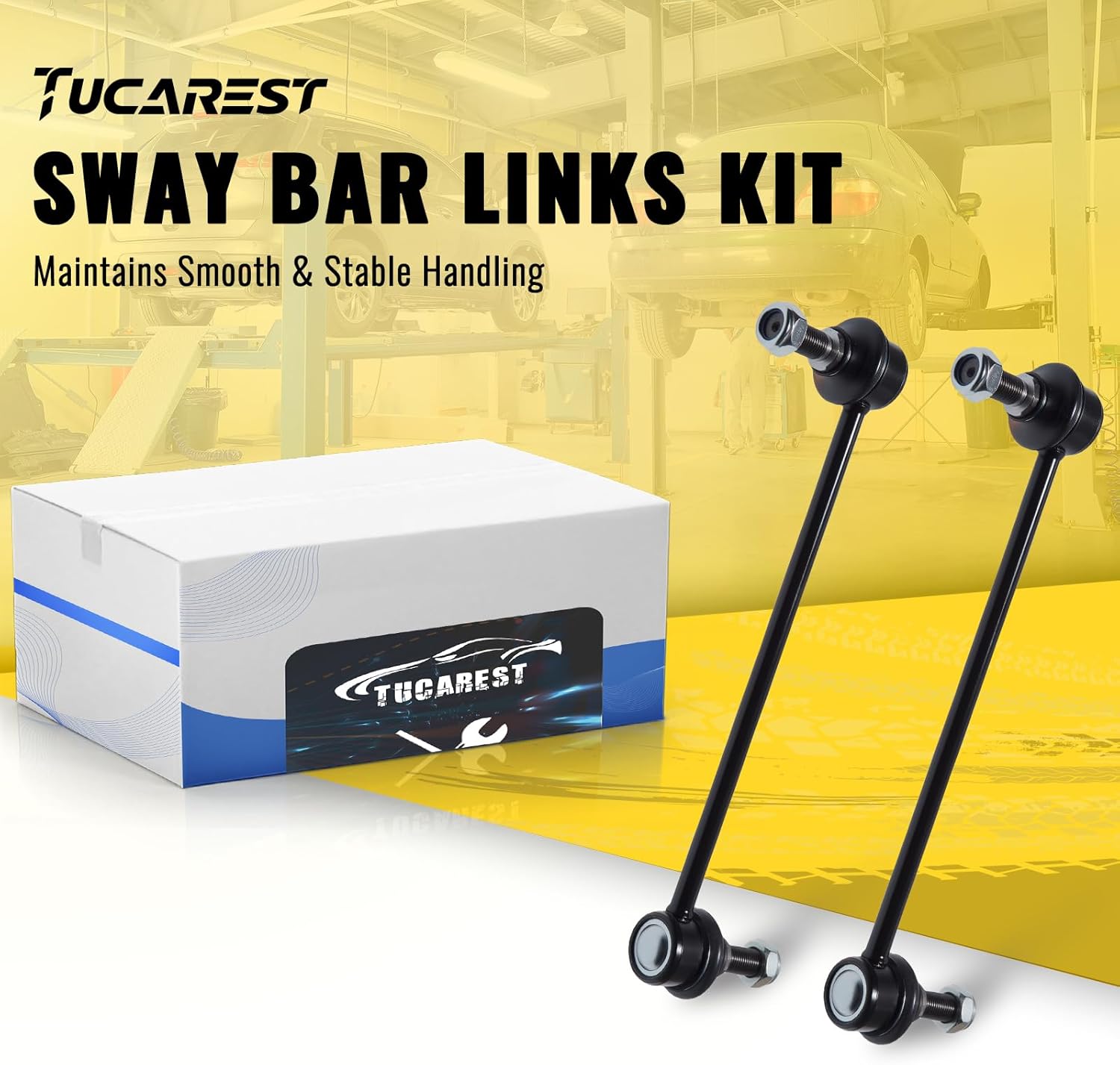 TUCAREST Front Sway Bar Stabilizer Link 2Pcs K90344 Fit For To-yota 04-10 Sienna, 05-12 Avalon, 01-19 Highlander, 09-16 Venza, 02-06 Camry/Le-xus 07-19 RX350 RX450h [# 4882006040 K80249 4882008020]
