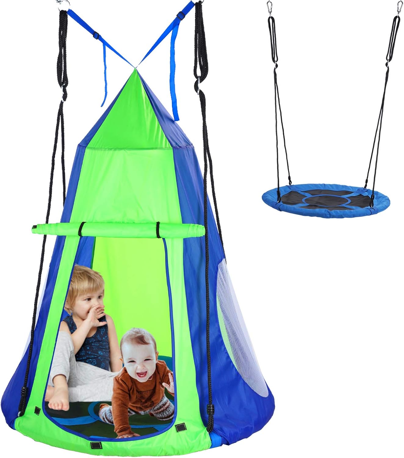 Swings for Kids,Hanging Tree Swing Tent for Kids, Hanging Tree House Tent Waterproof Portable Indoor or Outdoor Use with Tree Straps(Included Tree Protection ) : Toys & Games