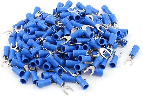 IIVVERR SV1.25-4 Tipo de horquilla pre aislados Terminales de cableado azul 170pcs para cable AWG 22-16 (SV1.25-4 Tipo de horquilla Terminales de