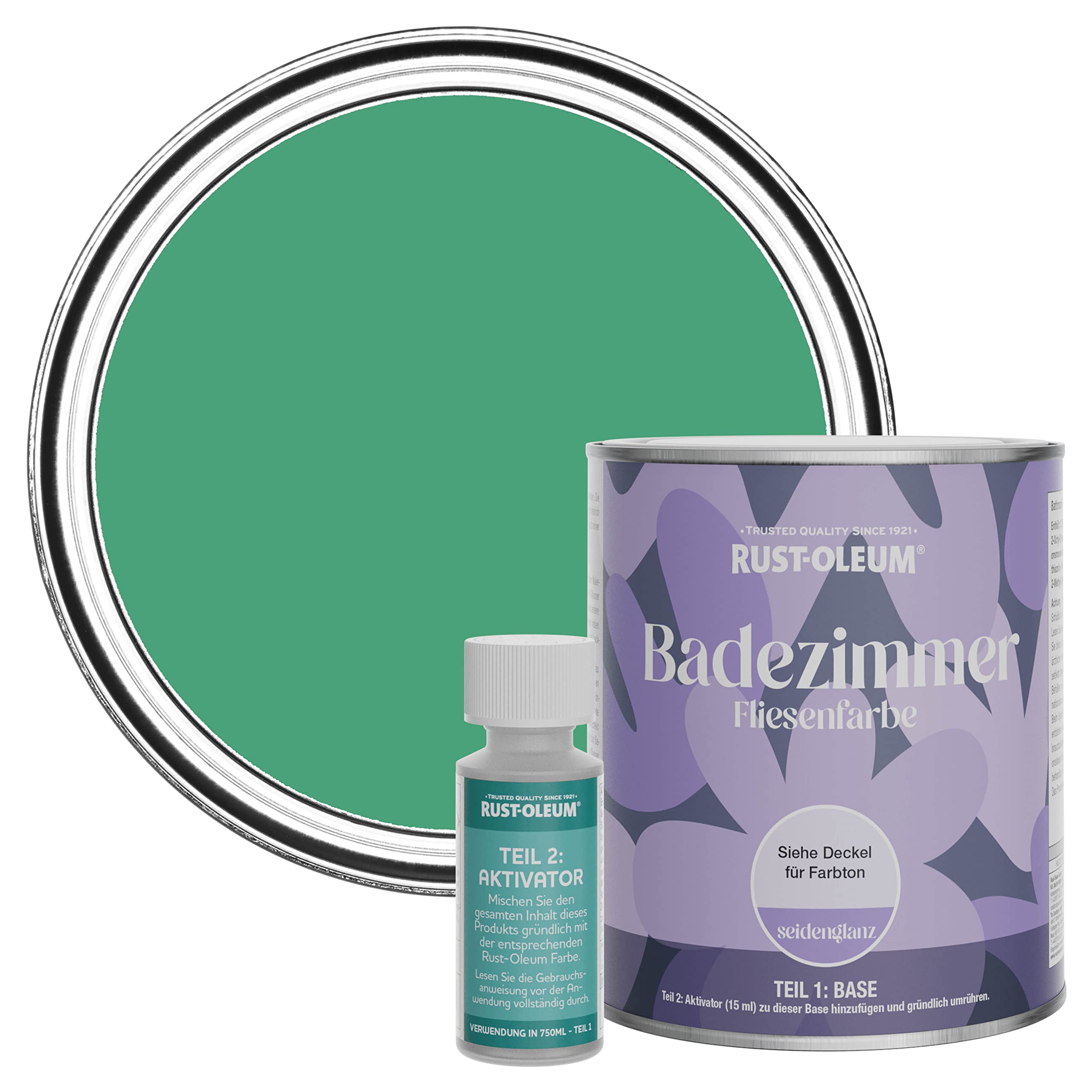 Rust-Oleum wasserfeste grün Fliesenfarbe für Badezimmer in Seidenglanz Finish - Smaragd 750ML