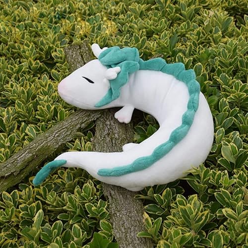 Miniatura 6 de Almohada de cuello de dragón Anime linda almohada de dragón Haku Anime muñeca de peluche juguete almohadas de viaje para niños con máscara de ojos