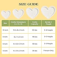 Vista 9 de 8 Inch Silicone Heart Shaped Cake Pans Small Heart Cake Pan Set Nonstick Silicone Heart Molds for Baking (2 Pcs, Cream)