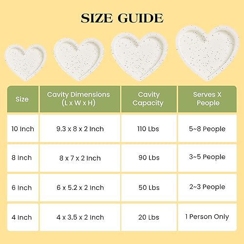 Miniatura 9 de 8 Inch Silicone Heart Shaped Cake Pans Small Heart Cake Pan Set Nonstick Silicone Heart Molds for Baking (2 Pcs, Cream)