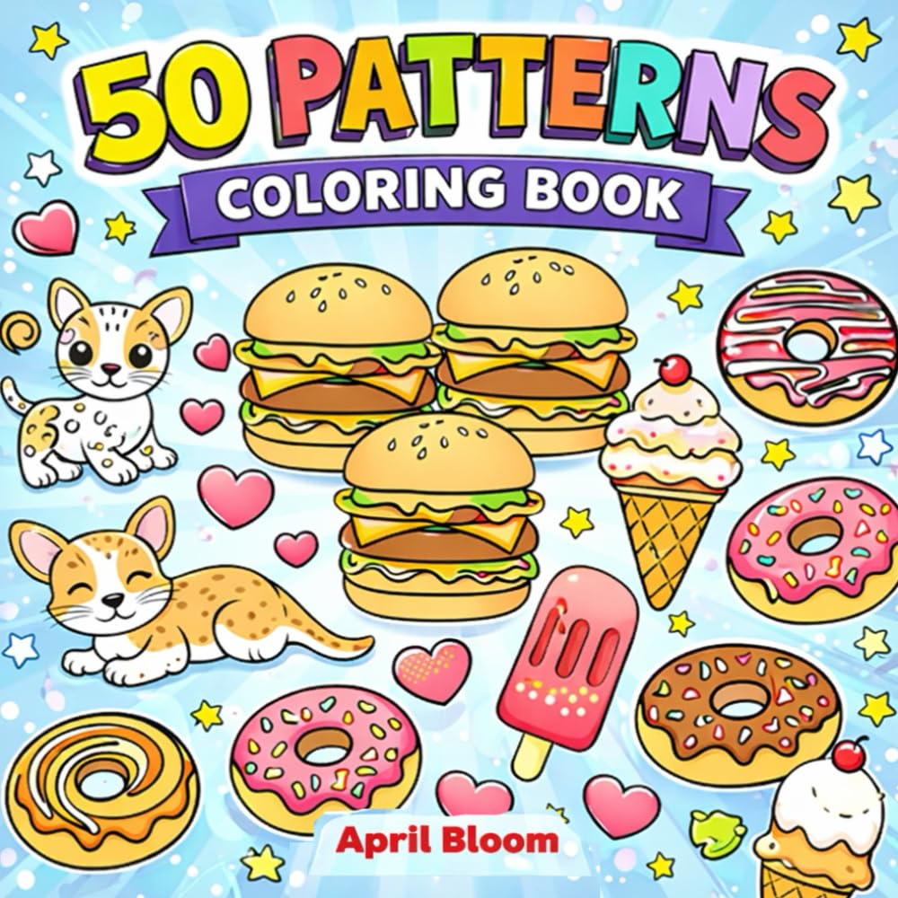 50 Patterns Coloring Book for Kids and Adults: Fun and Easy Repeating Designs to Relax, Spark Creativity, and Encourage Mindful Coloring
