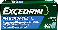 Vista 1 de Excedrin PM Sleep Aid con cápsulas para aliviar el dolor de cabeza para dolores de cabeza nocturnos e insomnio, 100