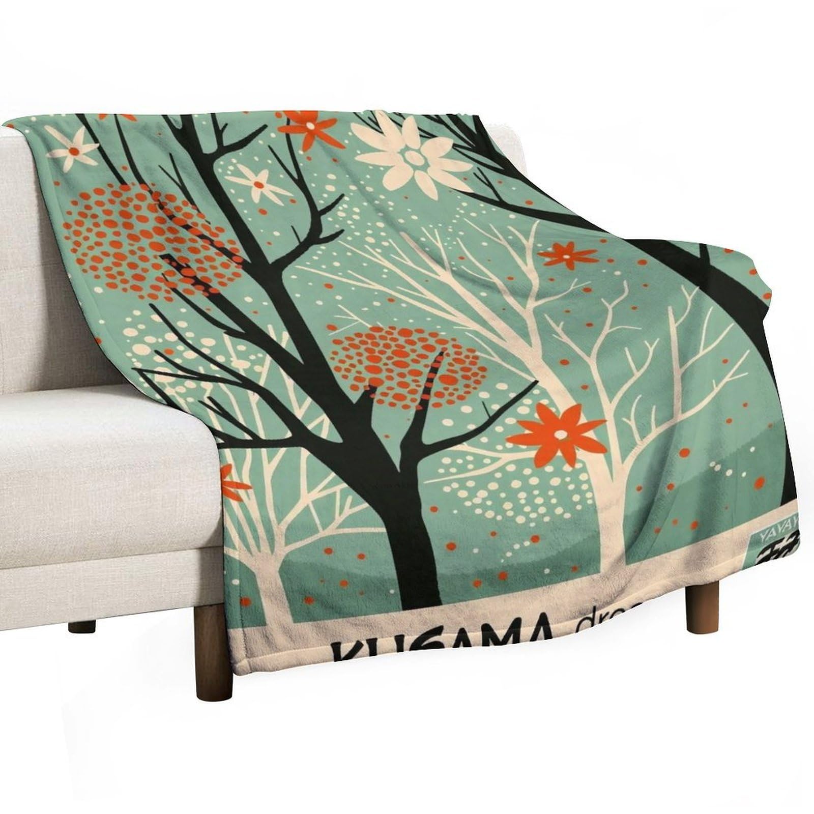 Yhgsreuoh White-Style Kusama’s Dream Forest 02 Flannel Blankets Fleece Soft Throw Lightweight Plush Gifts For Couch, Bed, Cozy Sofa Plush, Chair, Lovers 100X130cm(40X50in)