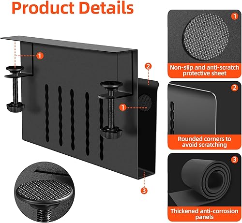 Miniatura 2 de QZTPOWERER Organizador de escritorio con soporte magnético para bolígrafos, almacenamiento sin perforaciones, libros de escritorio y computadora