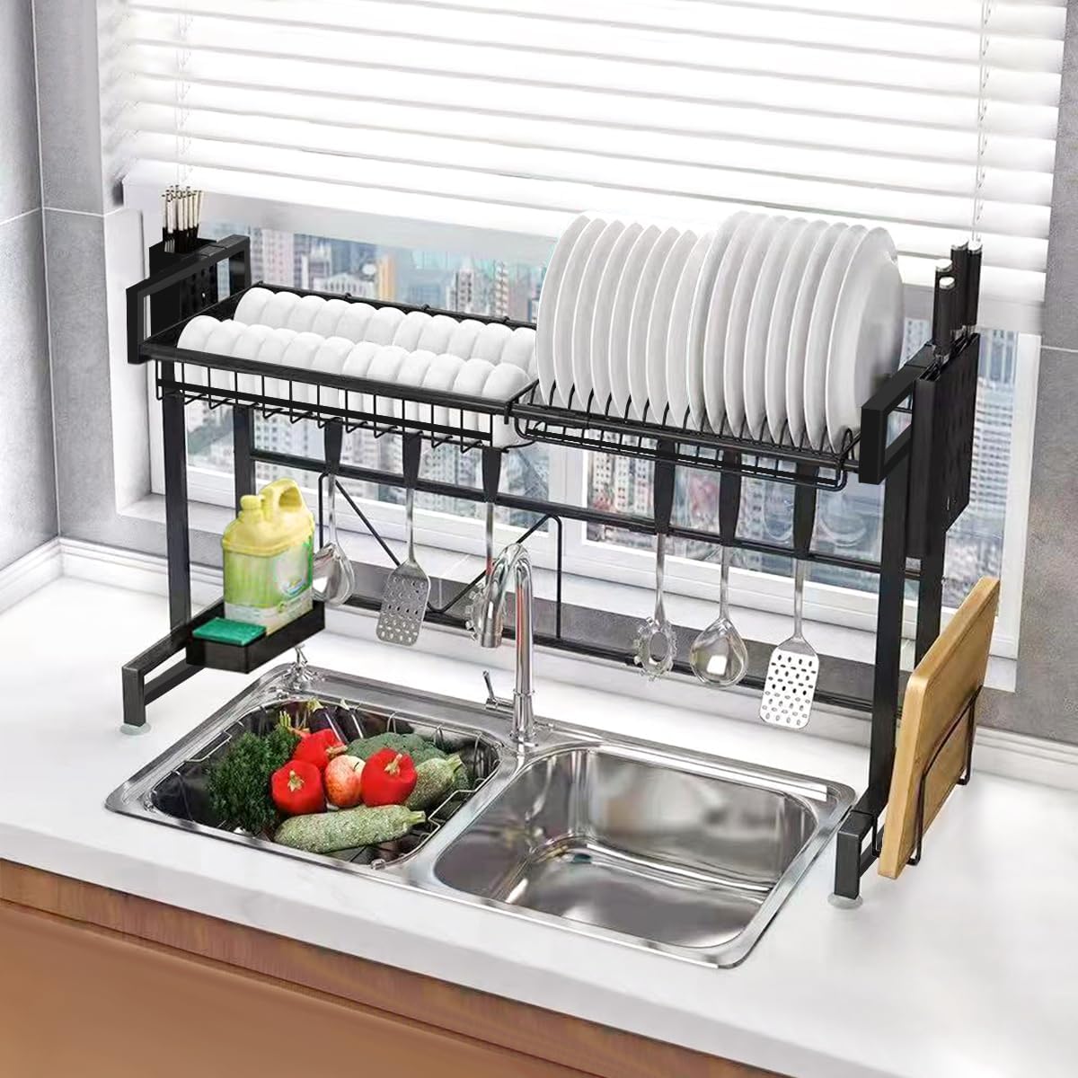 Amazon.co.jp Dish Drying Rack, Extendable, Adjustable Width, 23.6 39