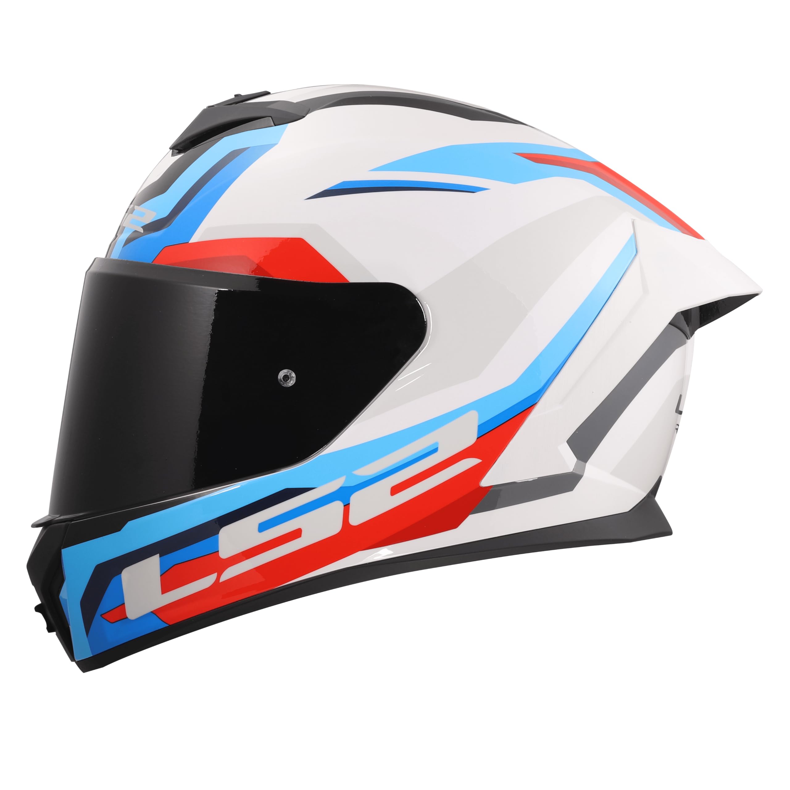 LS2 FF820 Rapid 3 Full Face Motorcycle Crash Helmet - HYPER - White Blue Red - XL (61 - 62cm)
