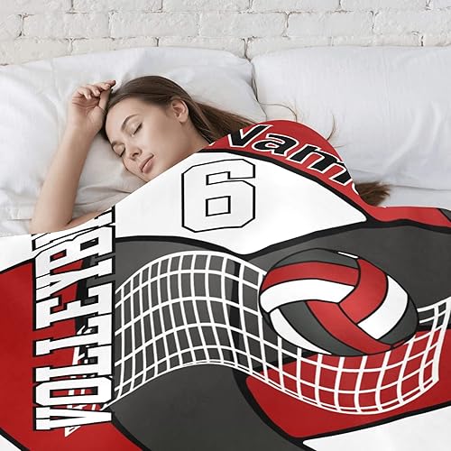 Miniatura 4 de Manta deportiva de voleibol personalizada con nombre, manta de forro polar suave para niñas y niños, recién nacidos, regalo de cumpleaños, 40 x 50
