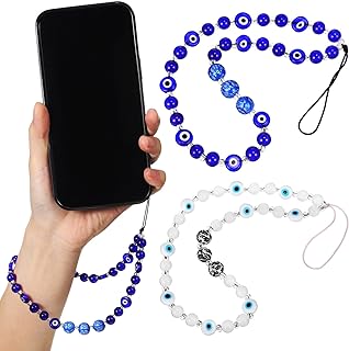 Milisten 2 Pçs Cordão De Telefone Celular Cordão De Olho Maligno Amuleto De Telefone Contas De Telefone Cordão De Vidro Olho Do Diabo Olhos Azuis Cordão De Plástico Para Telefone
