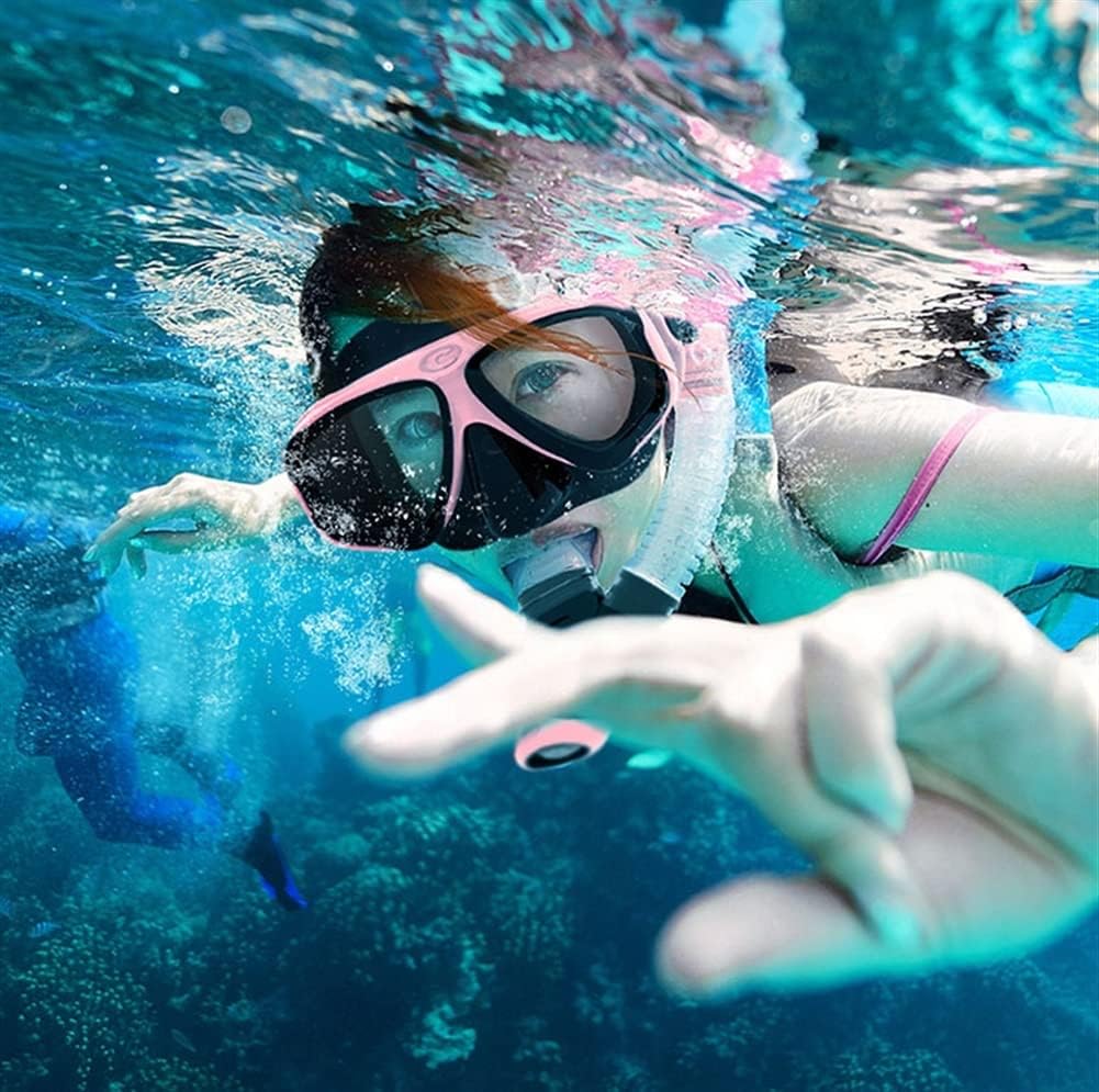 Snorkel Mask Set, Snorkeling Gear for Adults, Anti-Fog Snorkel Set, Anti-Leak Snorkel Snorkeling Gear, Diving Mask for Women Men Youth