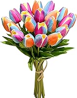 Vista 59 de Mandy's - 20 flores negras artificiales de tulipán de seda falsas de 13.5 pulgadas para Año Nuevo, primavera, Día de la Madre, Pascua, Día de San