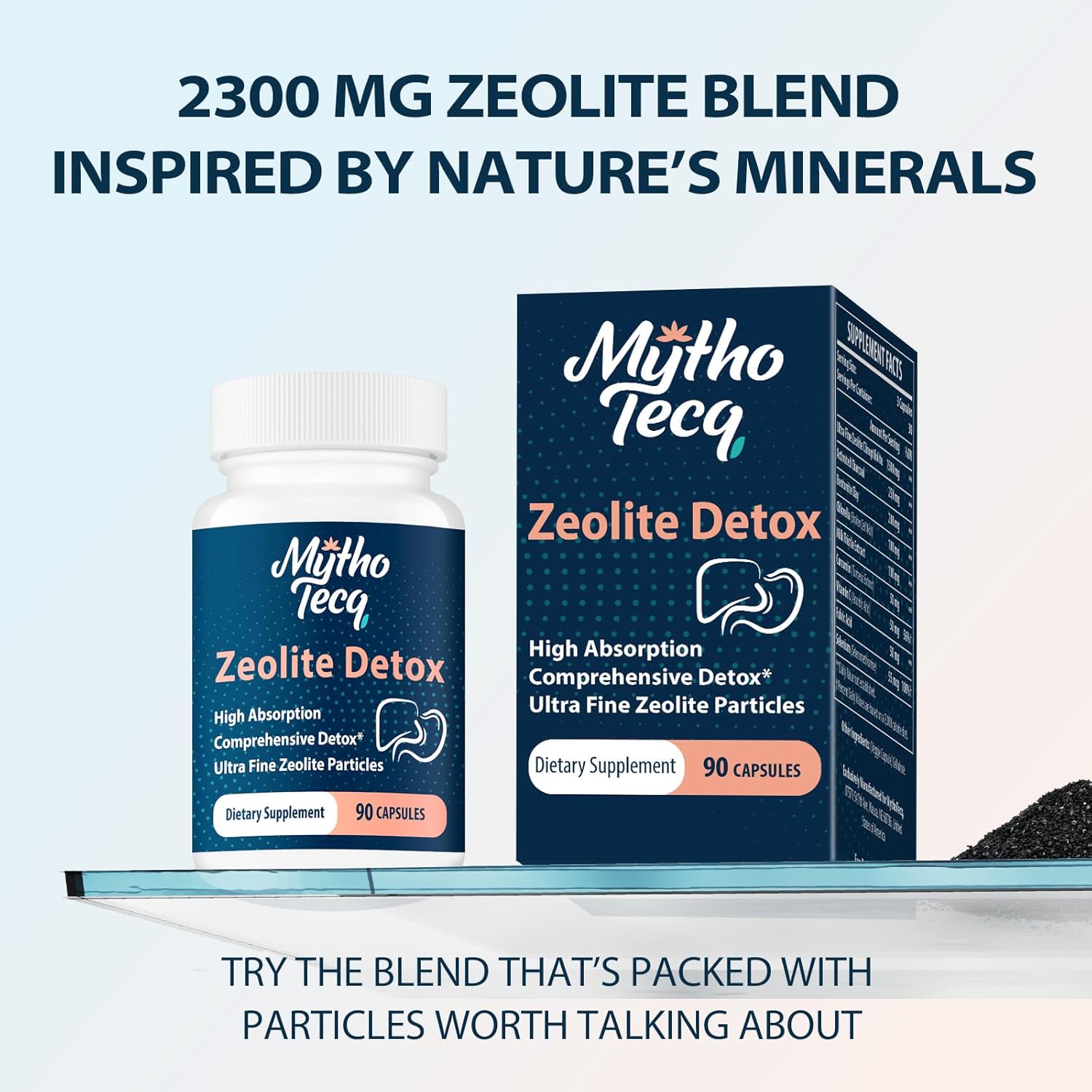 2300 MG Zeolite Detox Capsules - Activated Charcoal & Bentonite Clay, Highly Absorbable Full Body, Liver & Gut Cleanse, Zeolite Clinoptilolite(90 Capsules) - Image 3