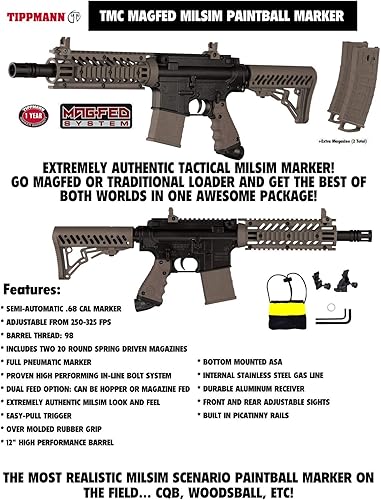 Miniatura 3 de Maddog Tippmann TMC MAGFED - Pistola de paintball plateada