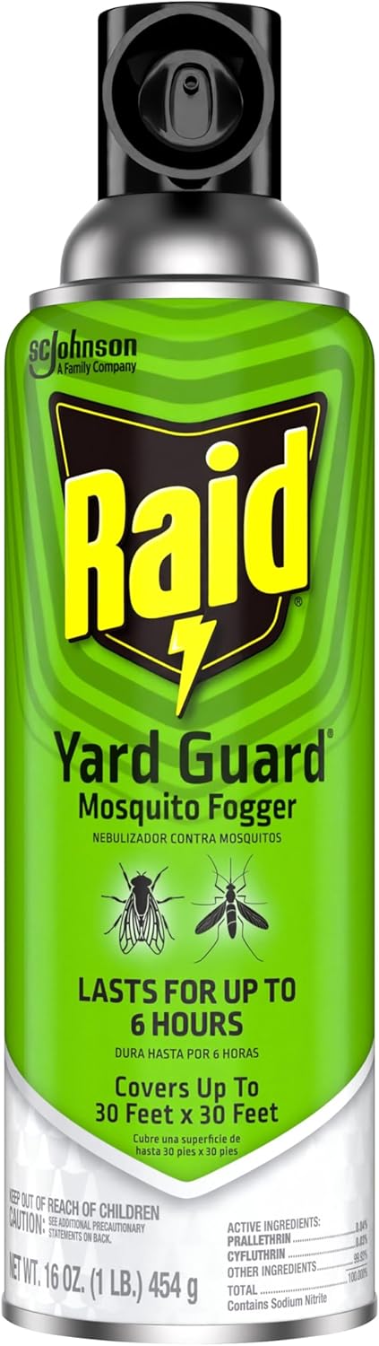 Raid Outdoor Yard Guard Mosquito Fogger, Area Insect Repellent, Kills On Contact, Control Mosquitoes up to 6 Hours, Covers up to 30 sq ft, Fast-Acting Yard and Garden Treatment, 16 oz - Image 10