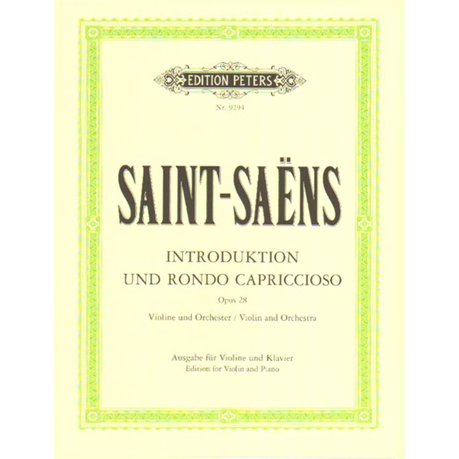 Introduction and Rondo capriccioso Op. 28 (Edition for Violin and Piano ...