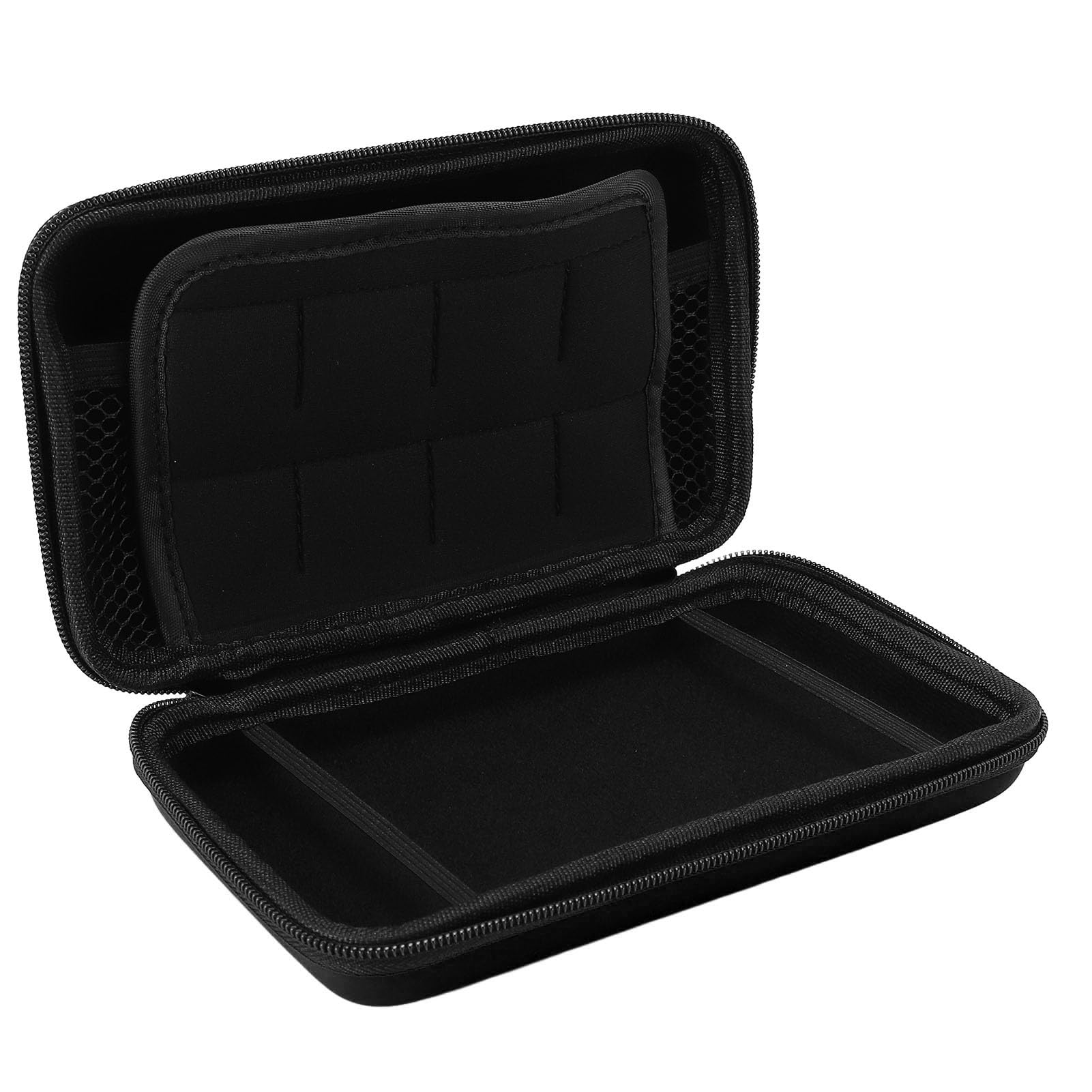 ゲーム機用キャリングケース、8つのゲームカード収納付きポータブルハードシェルケース、3DS用、新しい3DS XL、新しい2DS XL用、GPD 14cmゲームパッドタブレット用(ブラック)
