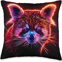 Vista 4 de Cojín de panda rojo retro Art