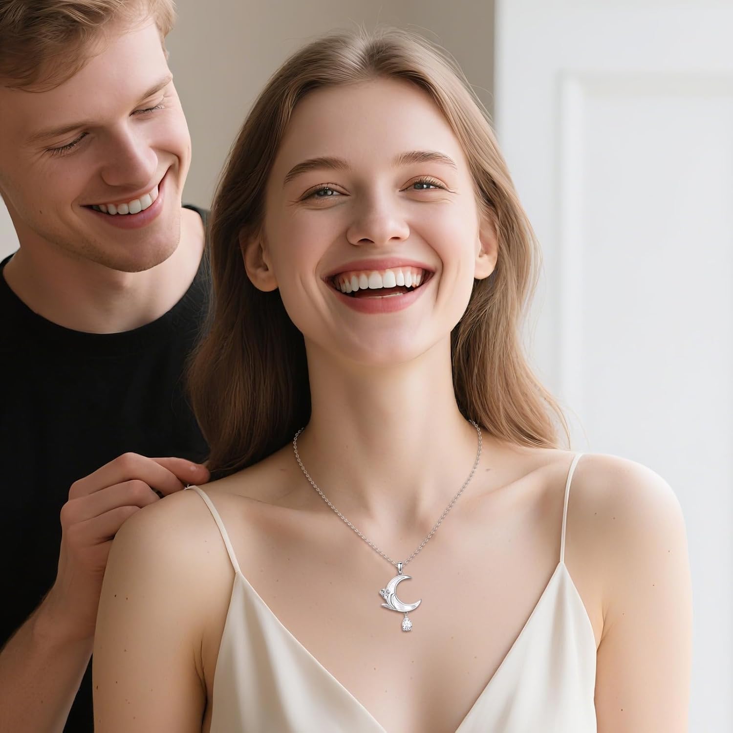 POPLYKE Moon Necklaces for Women 925 Sterling Silver Crescent Moon Necklace Jewelry Gifts for Women - Image 5