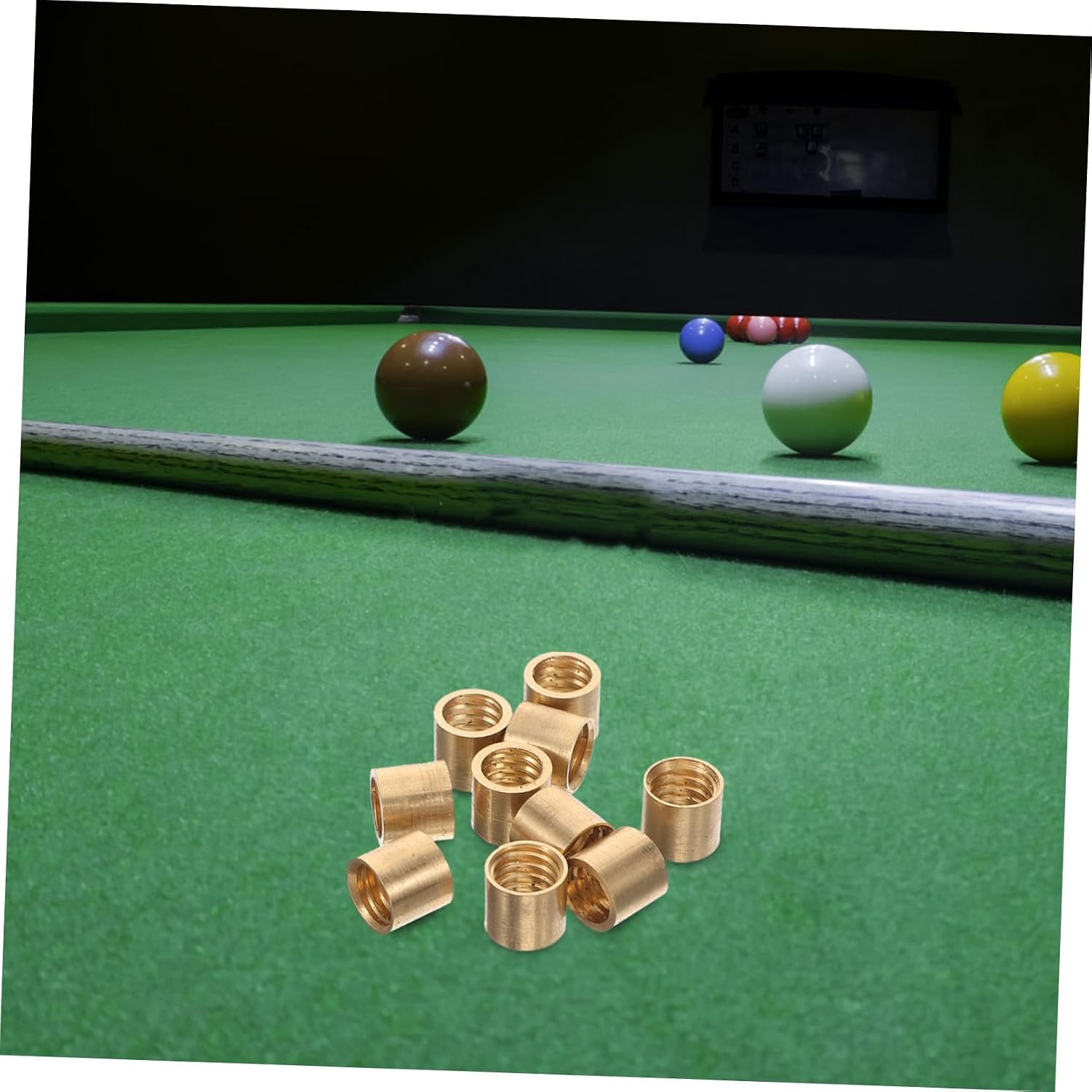 Abaodam 10pcs Brass Billiard Cue Pool Stick Accessories for Snooker High Density Material Smooth Texture Easy to Carry and Store
