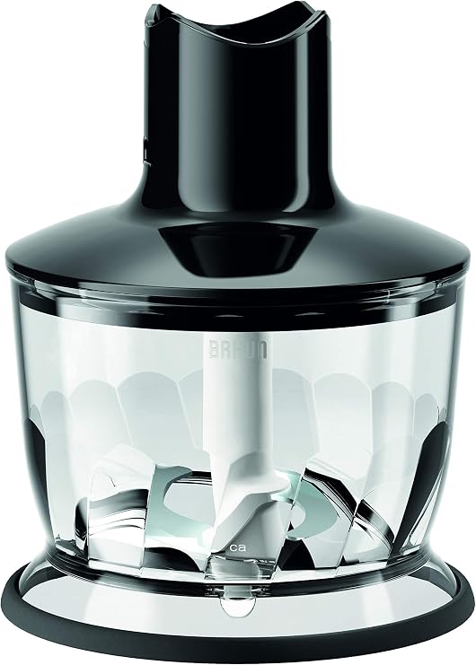 Braun MQ30 chopper accessory for MQ3, MQ700, MQ5 blender with EasyClick system, stainless steel blade, dishwasher safe, BPA free, 500 ml, black