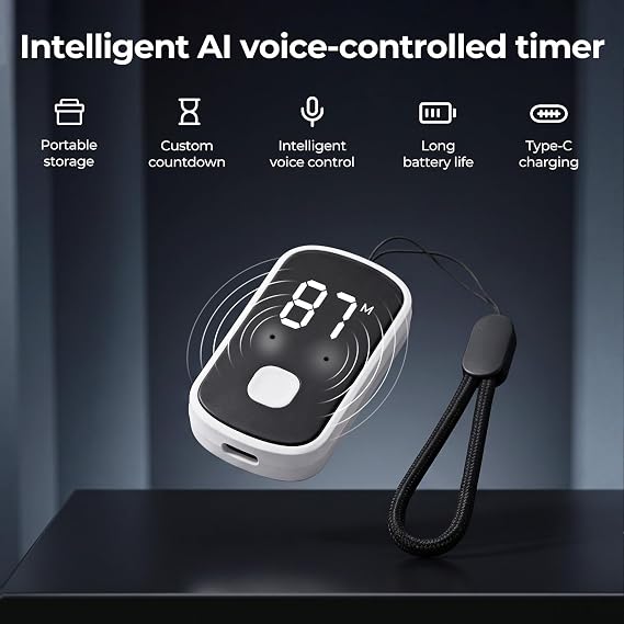 Smart Digital Kitchen Timer, Voice Activated Countdown Magnetic Timers