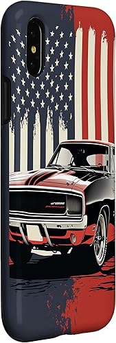 Miniatura 9 de Funda para iPhone 11 vintage con bandera estadounidense de Estados Unidos para fanáticos de los fanáticos del automóvil
