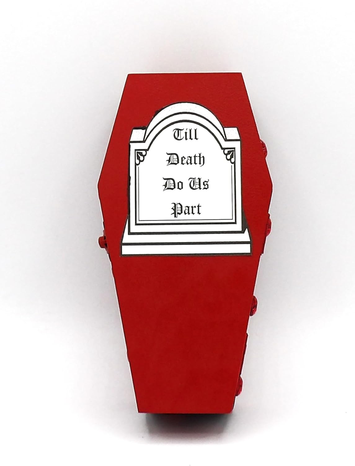 Generic Wedding ~ Engagement Ceremony Coffin Skeleton Red Gothic Wicca Ring Bearer Pillow Wood Box