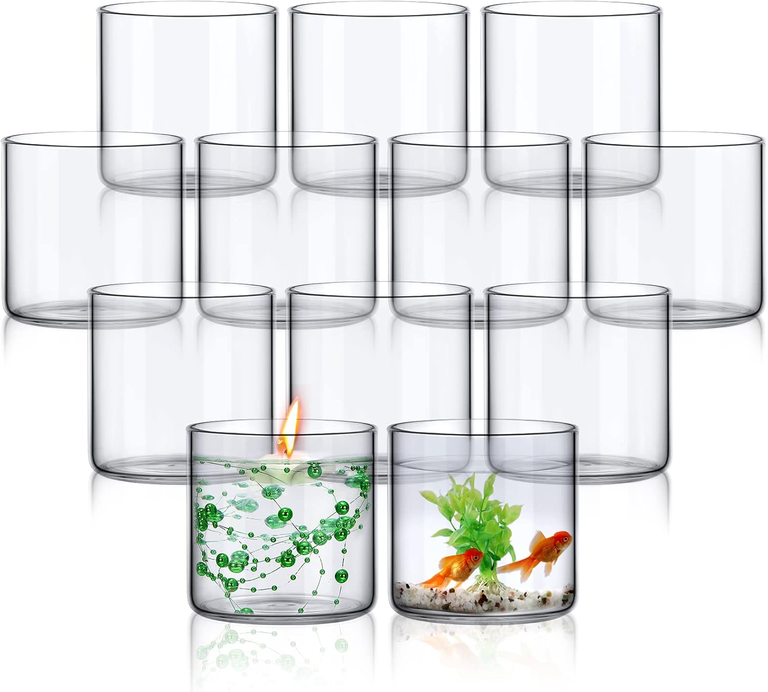 Sieral 12 Pack Glass Cylinder Vases Clear Flower Vase Tall