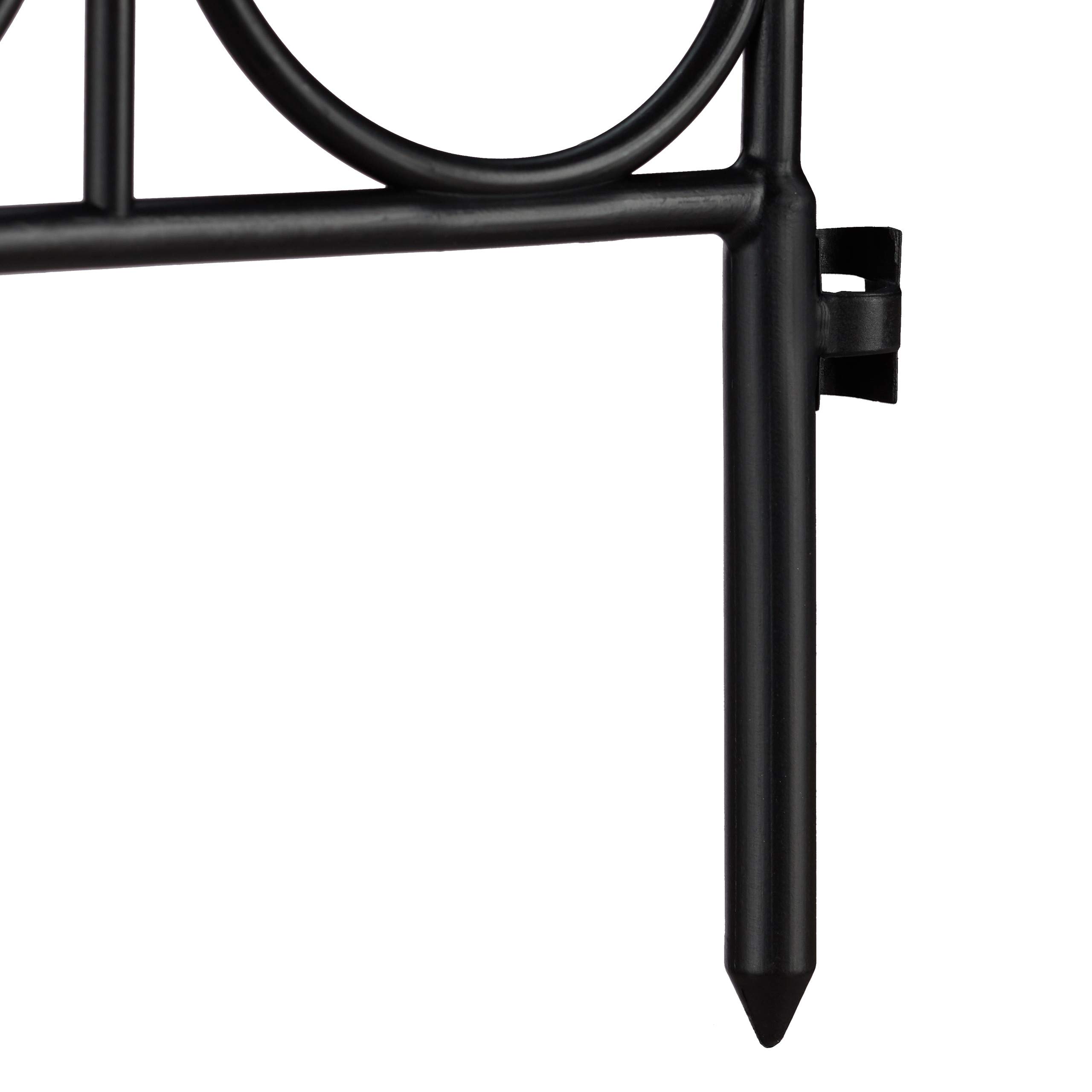 Relaxdays Bordure de Jardin Plastique, Clôture Gazon 30 cm, 6 éléments, 4 m, Parterre Massif pelouse, Piquet, Noir, Noires