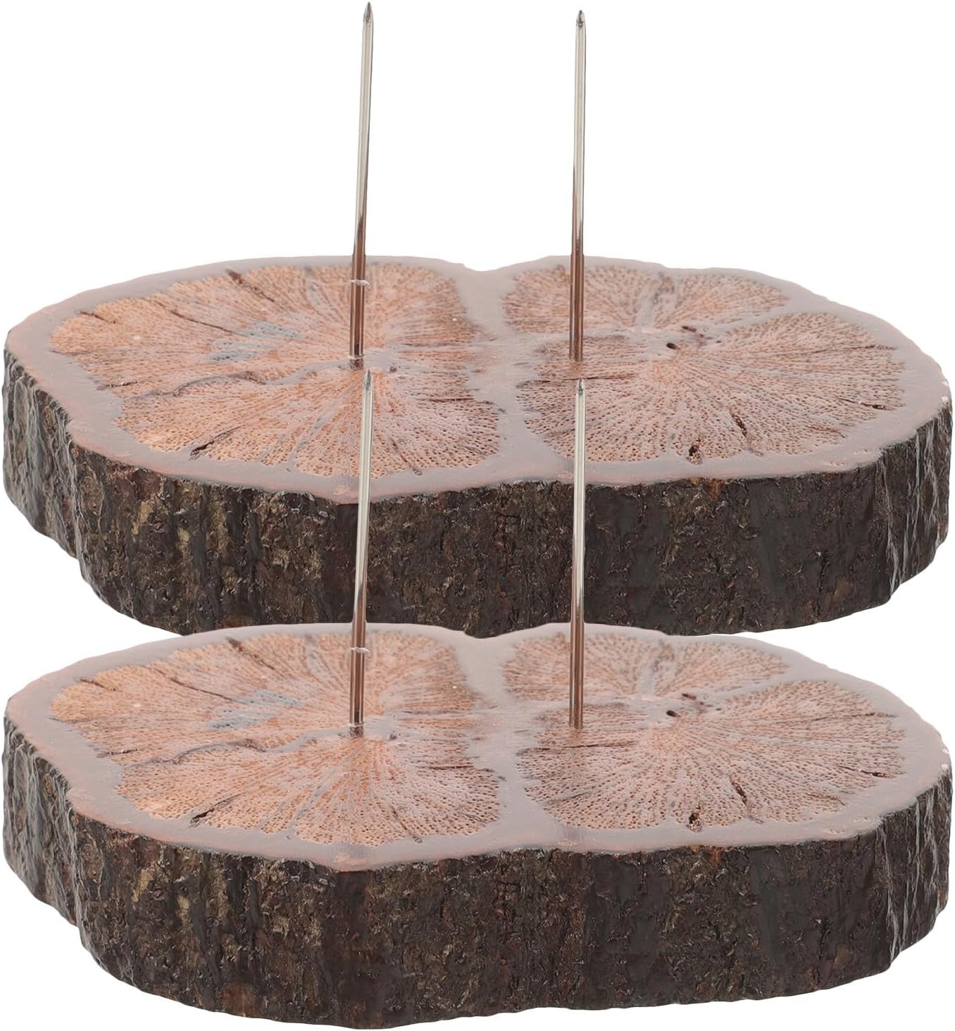 Crochet Base with Doll Stand Wooden Dual Display Needle 2pcs Coffee