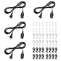 Vista 10 de DiCUNO Cable de extensión de linterna colgante, lámpara de control de interruptor de cable en línea E26, interruptor cerca de enchufe polarizado, 20