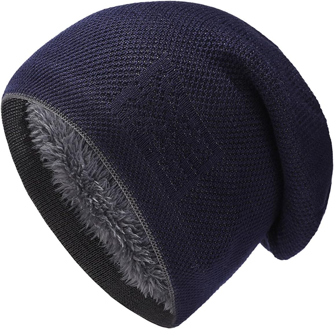 Winter Beanie for Men with Earflaps Hats Fleece Lining Warm Caps Plush Hat Sport Cap Windproof Cap Trapper Hat