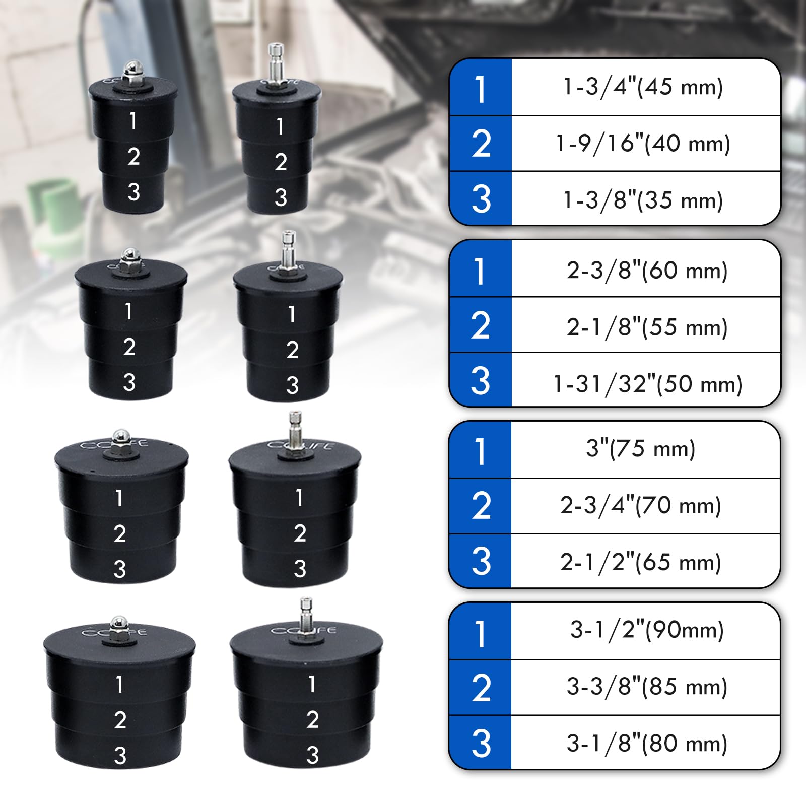 CCLIFE 9tlg Turbolader Ladeluft System Adapter Satz Prüfwerkzeuge Ladeluftkühler Abdrücksatz