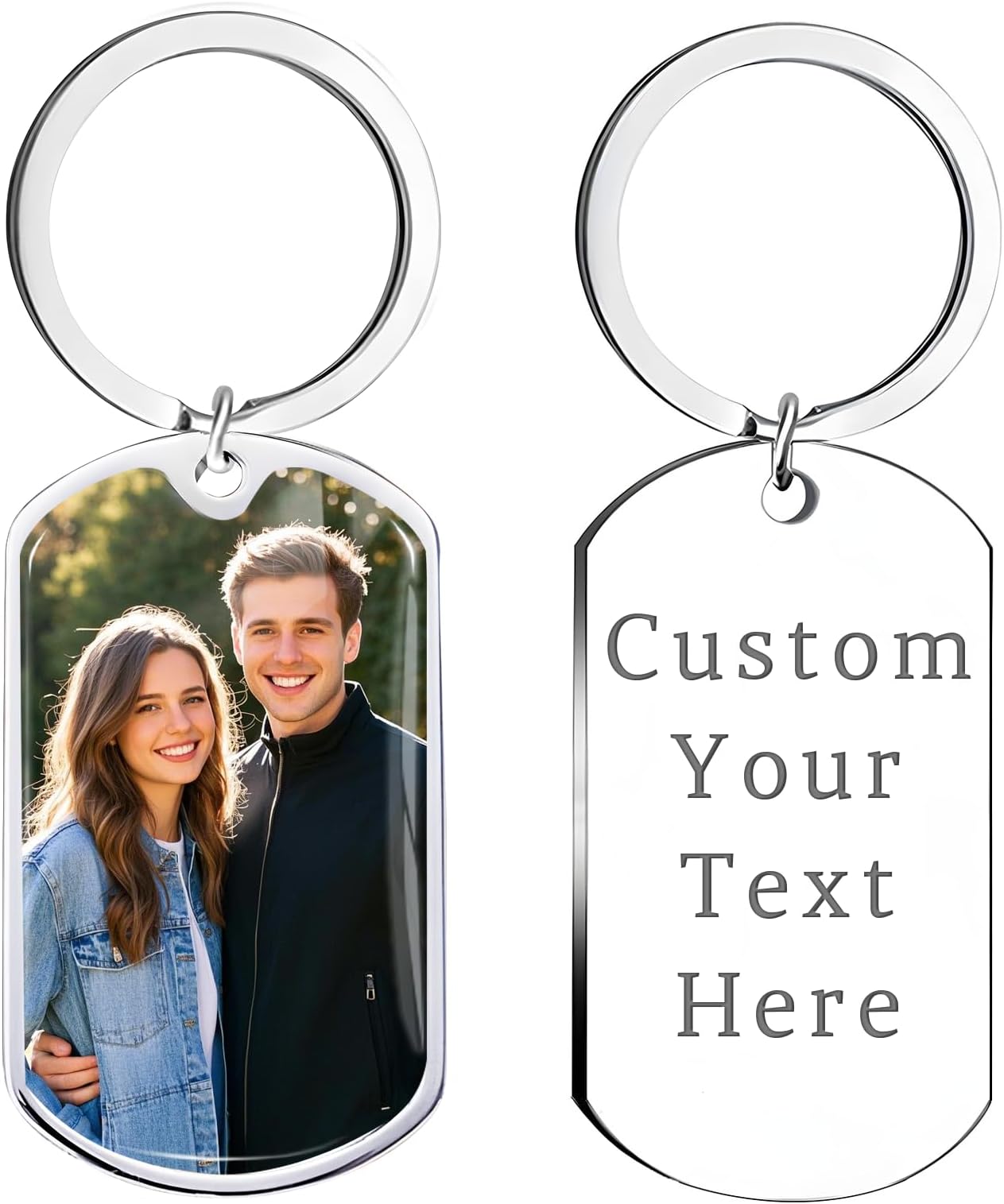 Custom Keychain With Picture, Photo Keychain Personalized With Photos Text Gift, Customized Photo Key Chain