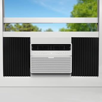 Air Jade Window Air Conditioner Side Panels, AC Side Insulated Foam Panels, 17" x 9" x 7/8", Window Insulation and Seal Kit, Pack of 2, Black