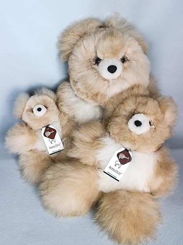 Miniatura 15 de Ositos de peluche suaves y tiernos de alpaca para bebé, 9 pulgadas, animal de peluche de alpaca premium hecho a mano en piel auténtica de Alpaka.