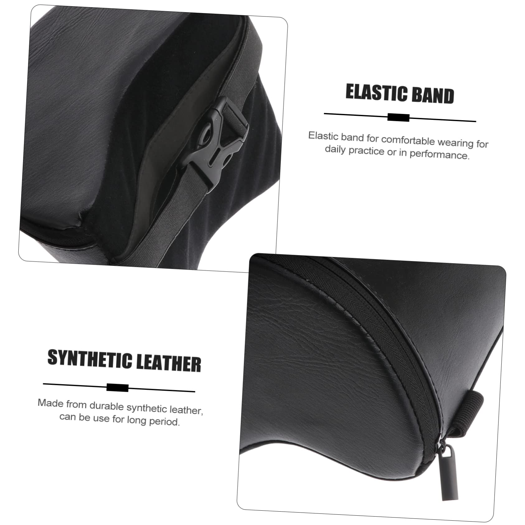 HANABASS Poggiapiede per Chitarra Classica Nero, Leggero Fascia Elastica | Pelle Sintetica e Schiuma, per Pratica Quotidiana e Supporto Durante L'esecuzione, Accessorio per Chitarristi