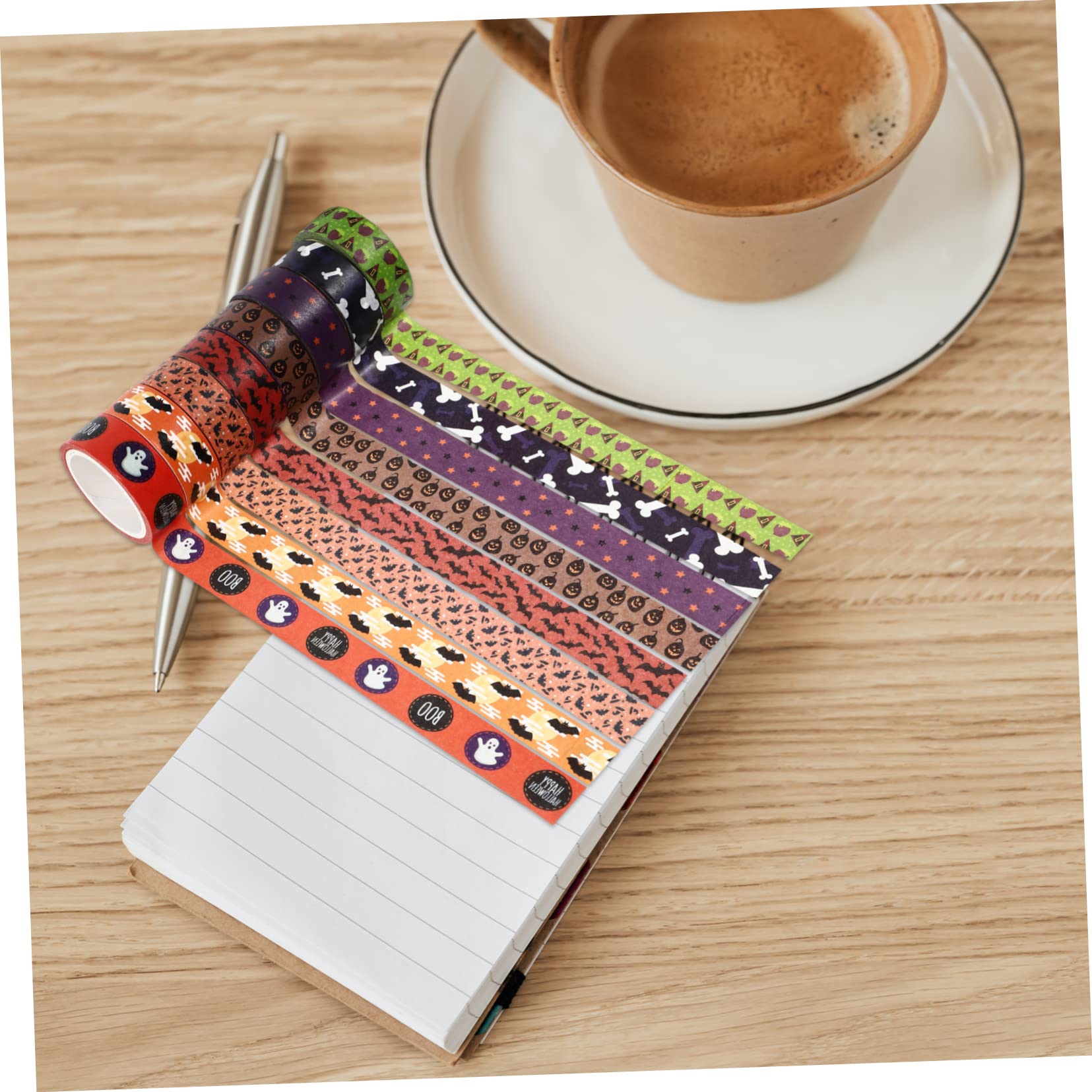 NUOBESTY 48rollos Washi Tape Decorativas De Halloween Para Manualidades y Estilo Aleatorio Cintas Adhesivas Para Estudiantes y Fiestas