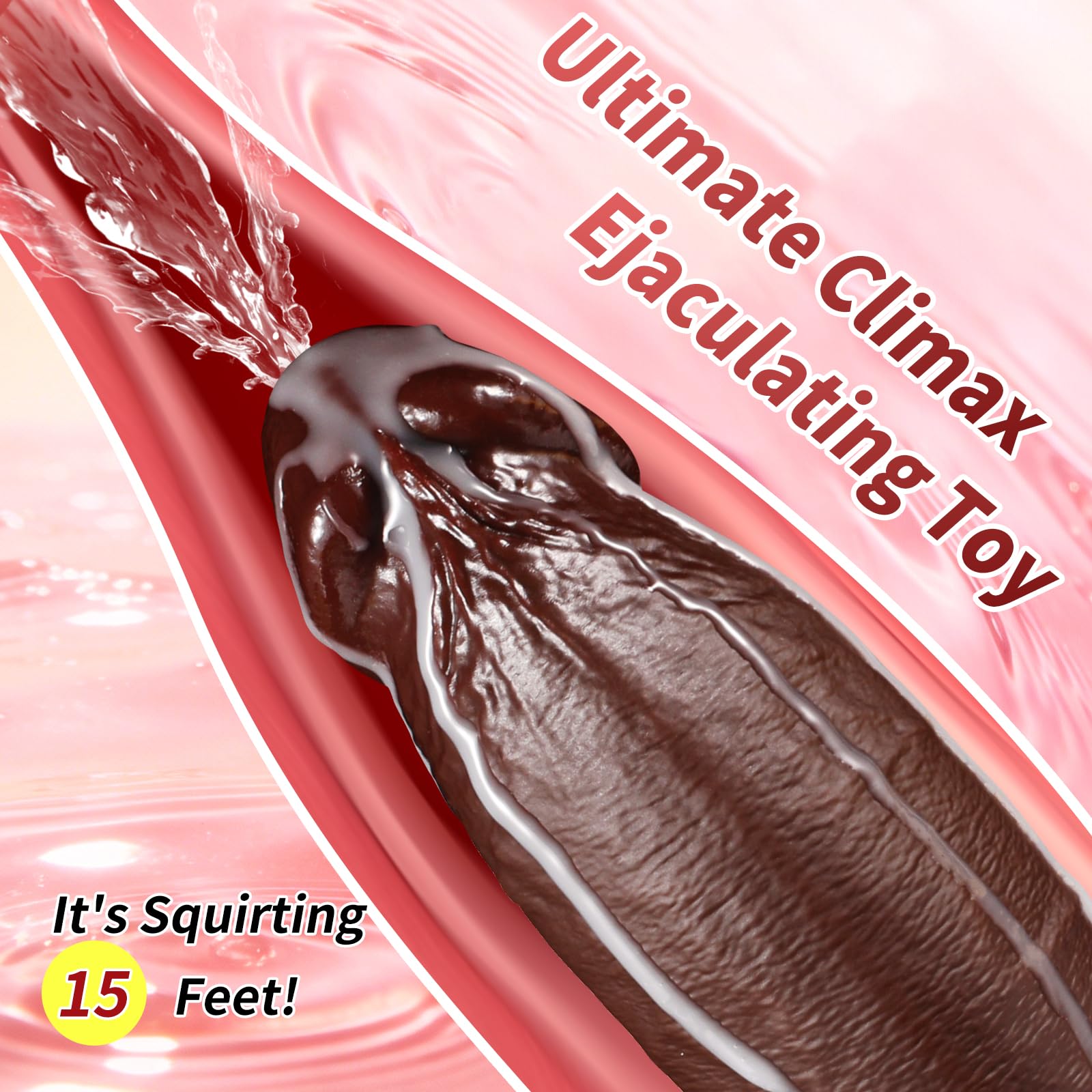 High Quality Black 8in Realistic Squirting Dildo Body-Safe Silicone Suction Cup for G-Spot & Anal Play