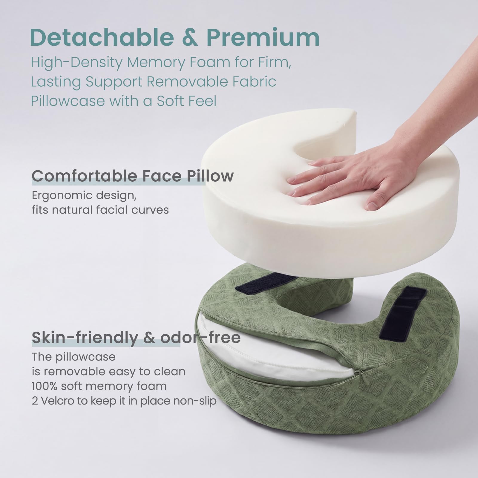 Massage Kopfstütze für Bett - 180° Verstellbare Gesichtskissenhalterung mit U Kissen - Massage Tischaufsatz passend Matratzen 14-45 cm - Massages Matratzenauflage für SPA Erholung nach Augen OP