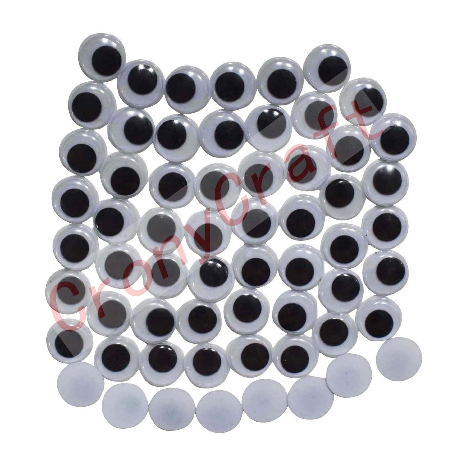 crony Crafts Googly Moving Eyes, Black/White 100 pcs(15 mm)