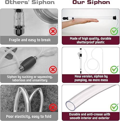 Miniatura 8 de LURKA Sifón automático para elaboración de vino, mini bomba de sifón de 14 pulgadas con tubo de 6 pies, varita de embotellado, abrazadera, esclusa
