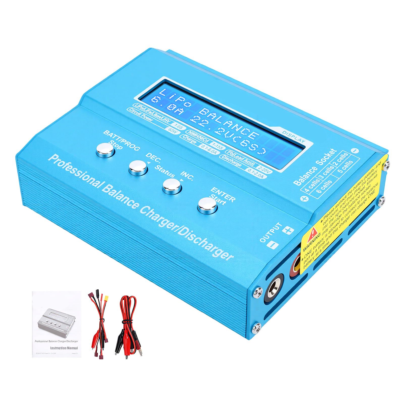 Karlak Caricabatterie Professionale per Bilancia Scaricatore Potente per Batterie LiPo LiHV LiFe LiIon Dimensioni Compatte 1 unità