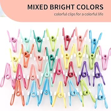 Chip Clips,30PCS PVC Coated Material Food Packaging Clip, Clips Bag Clips,Bag Clips,Clips for Package,Chip Clip,Clothes Pins(Mixed Colors 30pcs),11.5 x 4.72 x 1.06