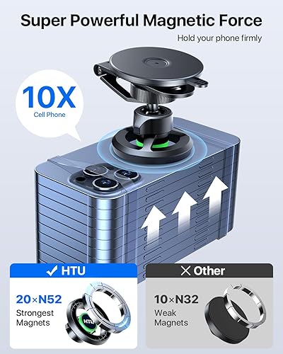 Miniatura 5 de HTU Soporte de teléfono para TeslaPotencia magnética más fuerte Soporte plegable oculto para teléfono Tesla apto para todos los teléfonos, para