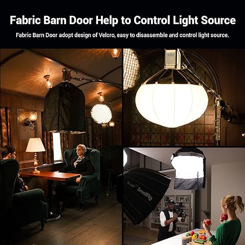 Miniatura 6 de SmallRig RA-L65 Linterna Softbox de liberación rápida en un paso, modificador de luz de 26 pulgadas con puertas de granero de tela, difusor de caja